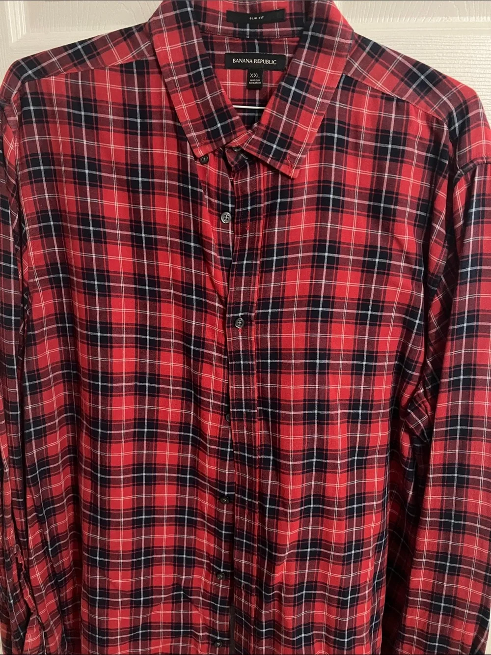 Banana Republic Men’s XXL Slim fit Plaid Button-Down Shirt